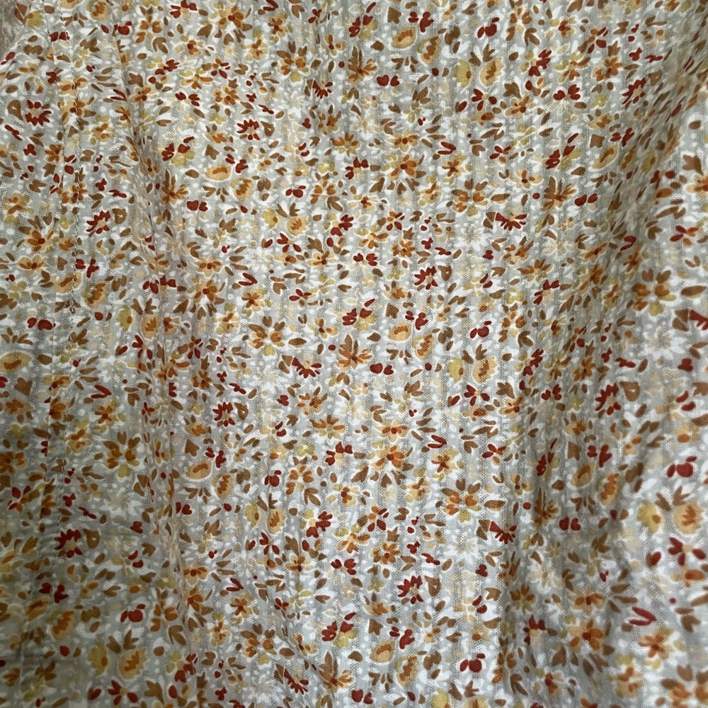 Madewell Cream Floral Puff Sleeve Crop Top - Picture 2 of 4